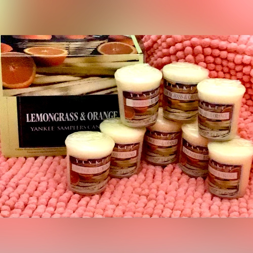 8 retired discontinued Yankee Candle Lemongrass & Orange Votive bundle lot HTF